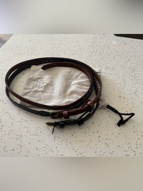 2 STATUS ANXIETY leather belts black and tan